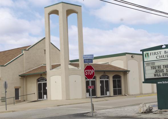 Above, the First Baptist Church in Burnet plans to build a new worship center one block due south of its current building at 108 S. Vandeveer St. Raymond V. Whelan/Bulletin