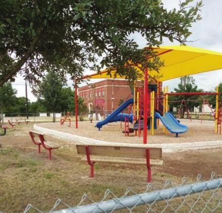 The Chad Wessels Playground in Briggs recently received renovations that were scheduled to be finalized on July 27. Road work was done, and stonework edges were added. Fran Jones/Burnet Bulletin