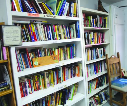 Our Mother of Sorrows Catholic Church Thrift Store offers several shelves of lowprice secondhand books.