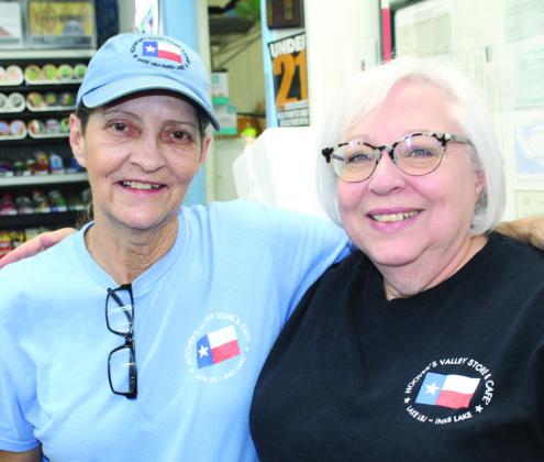 (Left) Hoover Valley Country Store Manager Sara Donohoo and Office Manager Neva Page were happy to sell a lottery ticket worth $4 million to an unknown customer near Burnet last week. Raymond V. Whelan/Bulletin