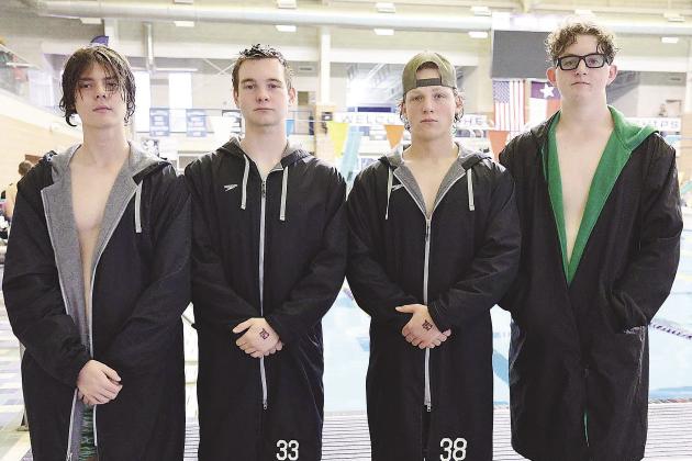 The boys 200 yard freestyle relay team of Jack Milliorn, Grant Roberts, Stellan Zollitsch, and Levi Kleen competed at the 4A UIL State Swim meet last week in San Antonio. The boys finished ninth overall with a 1:36.99.