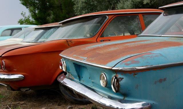 Eyesore vehicles like this rusted Chevy Corvair can be turned into funds for the Falls on the Colorado Museum through donation. Contributed