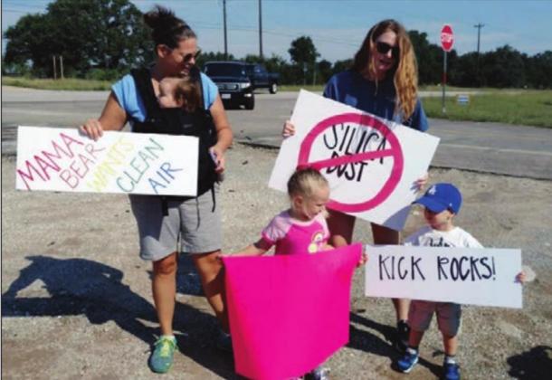 Residents, who now have groups before the state legislature representing their interests, gathered just off Texas 71 on U.S. 281 in 2019 to protest a proposed mining operation nearby. File photo