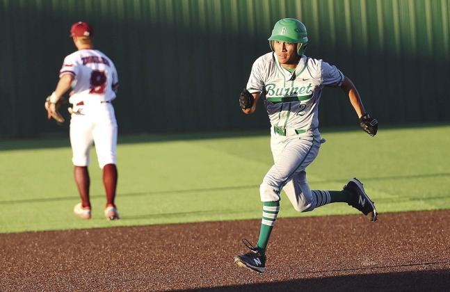 Moses Deluna rounds second base and sprints safely to third during Friday night’s 11-3 win over Johnson City.