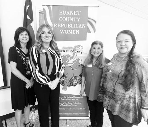 Burnet County Republican Women welcome new members Mary Readel, DeAnne Fisher, Mary Ann Fletcher and Deborah Watkins.