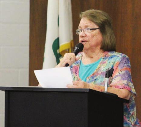 Right: As chair of the Burnet County Historical Commission, Myers introduced the 2019 Citizens of Note at a special luncheon at the Burnet AgriLife Extension building.