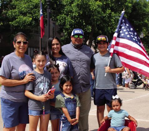 Several families and friends attended the Memorial Day ceremony May 29 in Burnet at the Courthouse Square including (First row, from left) Presley Robles, Annie Marie Sanchez, Ivonna Sanchez, Jesslyn Martin and; (Second row) Eloise, Gabby, Nick and Gideon Robles. They observed the day to honor Vietnam veteran and friend Paul Burnett.