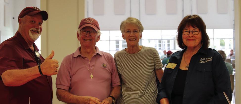 Highland Lakes Master Naturalists met June 7 in Marble Falls to celebrate their 20-year anniversary of the local chapter. Pictured, from left, is Wade Hibler, Bill Luedecke, Karen McCurley and Linda O’Nan.