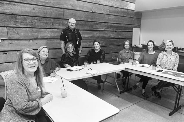 Official attended Coffee with CASA which took place recently at BTX Coffee. Pictured, from left, are Betty Predmore, Katy Duke, Lori Ringstaff, Chief Kyle, Whitney Goble,  Becky Higgins, Blair Manning and Janessa Hardaway. Contributed photos