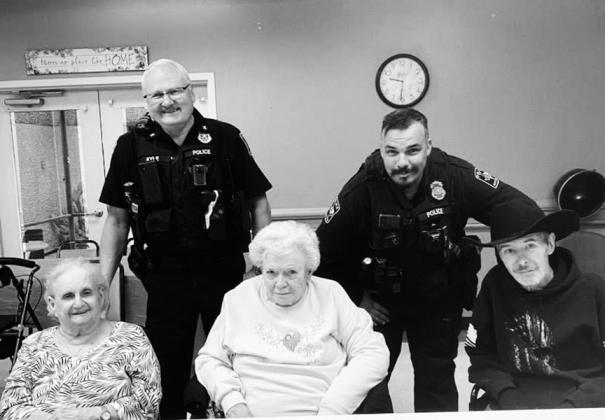 The Bertram Police Department,  Chief Dewayne Kyle and Officer Walton Cotton, hosted Coffee with a Cop at the Bertram Nursing &amp; Rehab Center.