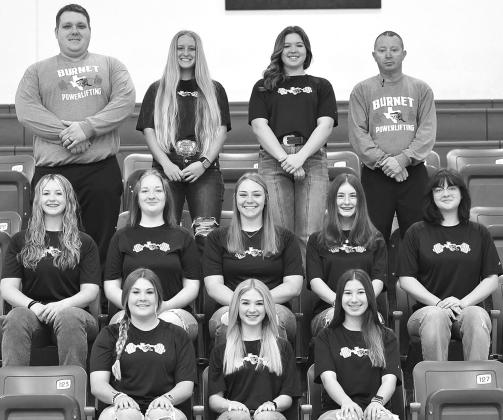 The Lady Bulldog powerlifting team has qualified 10 athletes to lift at this Friday’s regional meet being hosted in Dublin. Those lifters, along with their coaches include front row Lainey Rye, Abby Smith, and Hailee Beltran. Middle row, Emmalee Williams, Kasey Watson, Maddi Moise, Josie Teague, and Kimberly Watson. Back row, Coach Tyler McIntosh, Alexis Leatherwood, Madeline Cardenas, and Coach Trevor Couch. Also traveling with the team as alternates are Kenley Currie and Gracie Wiggs.