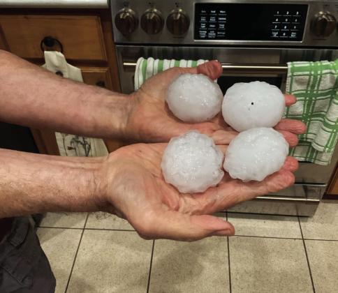 Burnet residents in and around Delaware Springs reported baseball-sized hail May 5. Contributed photo