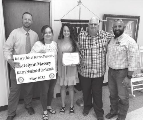 Katelynn Massey and her unwavering dedication to her fellow students, Burnet High School and the Burnet Community truly exemplifies “Service above Self!” Contributed photo