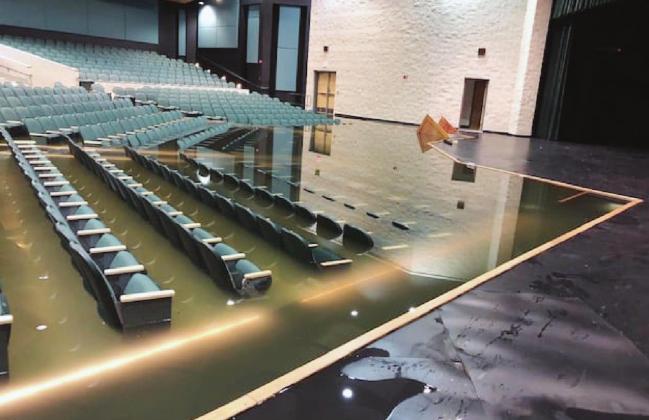 The BHS auditorium was flooded on Feb. 21 due to a burst pipe. Officials later estimated the damages at half a million dollars. File photo