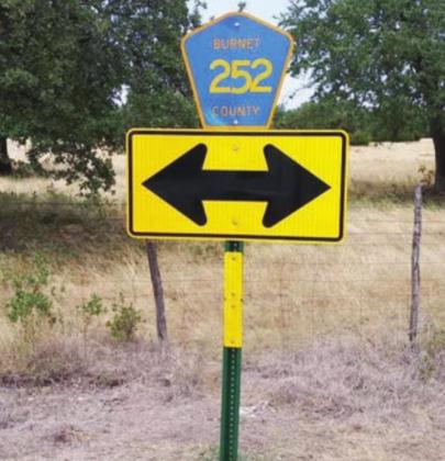 County road signs like this one Road 210 have been stolen on a daily basis, Precinct 2 Commissioner Damon Beierle said. Hill Country Area Crime Stoppers Inc. is offering a reward for information leading to an arrest and conviction. Contributed