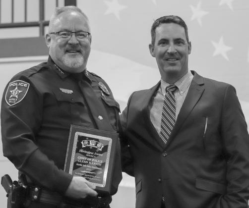 Chief Glenn Hanson, Marble Falls PD Meritorious Award. See more images on Page 6A.